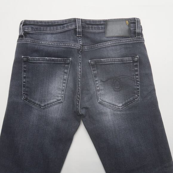 R13 Boy Straight Jeans in Strummer Black Size 24 - Picture 5 of 12